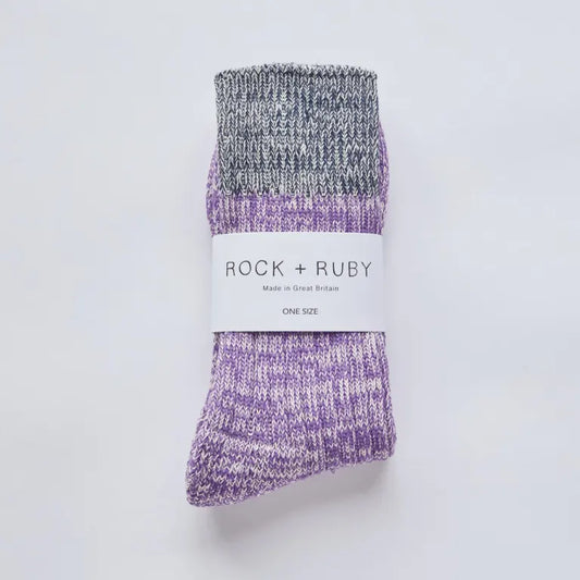 Elsie Cotton Socks in Purple Haze