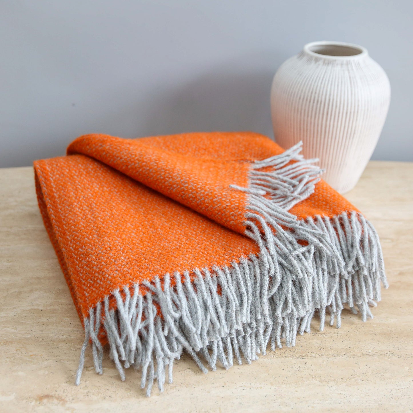 Illusion Wool Blanket in Pumpkin