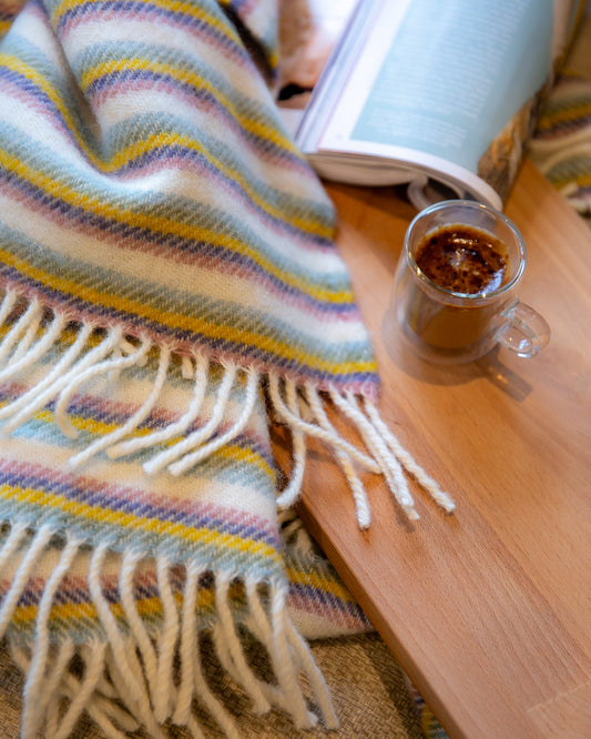 Stripe Sunset Wool Blanket