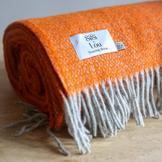 Illusion Wool Blanket in Pumpkin